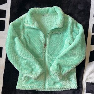 Columbia kids Light Green sherpa full zip Jacket